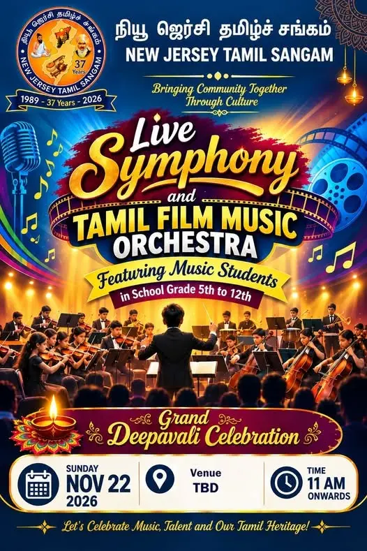 NJTS Grand Deepavali Celebration 2026: Live Symphony & Tamil Film Music Orchestra